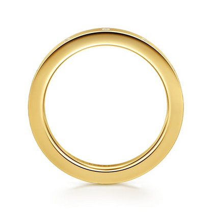 14K Yellow Gold Burnish Diamond Eternity Band (.09 CTW)