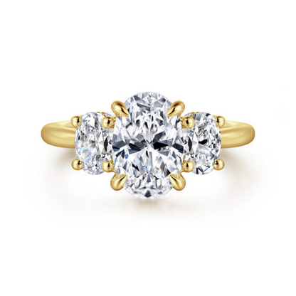 14K Yellow Gold Lab Grown Diamond Engagement Ring – Classic Collection (.65 CTW Side Stones)