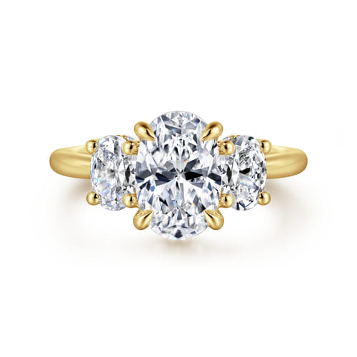 14K Yellow Gold Lab Grown Diamond Engagement Ring – Classic Collection (.65 CTW Side Stones)