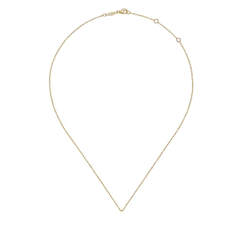 14K Yellow Gold Bujukan Pave Diamond Teardrop Pendant Necklace