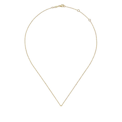 14K Yellow Gold Bujukan Pave Diamond Teardrop Pendant Necklace