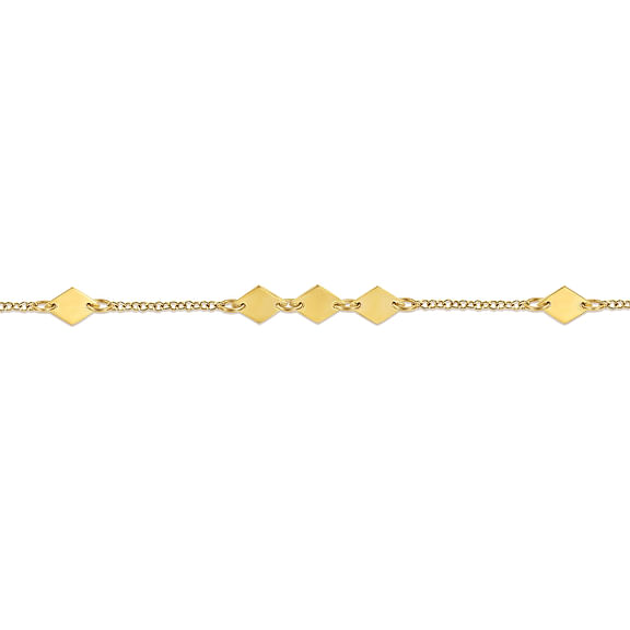 14K Yellow Gold Rhombus Stations Bracelet