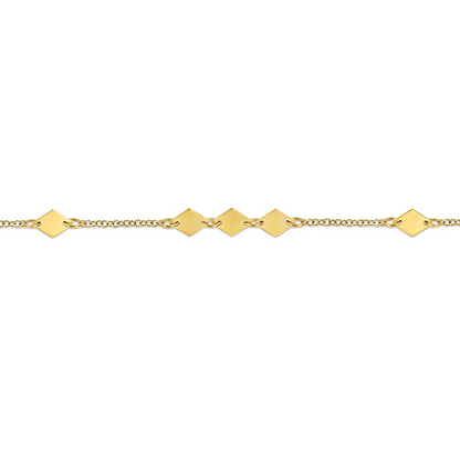 14K Yellow Gold Rhombus Stations Bracelet