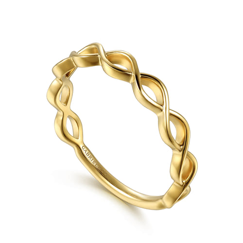 14K Yellow Gold Marquise Shape Stackable Ring