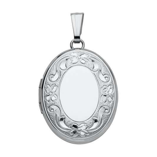 Sterling Silver Adult Floral Locket