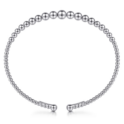 14K White Gold Bujukan Open Bangle