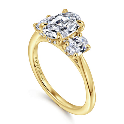 14K Yellow Gold Lab Grown Diamond Engagement Ring – Classic Collection (.65 CTW Side Stones)