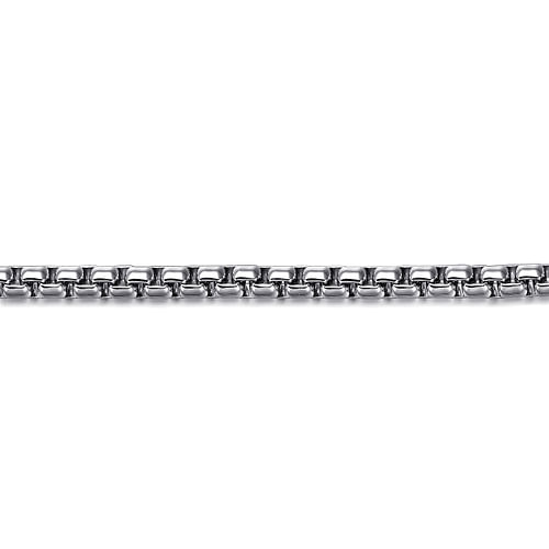 Sterling Silver Solid Mens Round Box Chain Bracelet