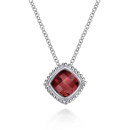 925 Sterling Silver Bujukan Garnet Pendant Necklace