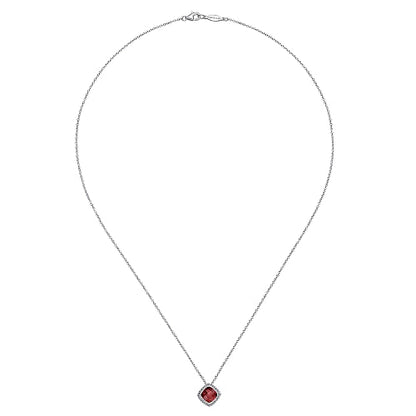 925 Sterling Silver Bujukan Garnet Pendant Necklace