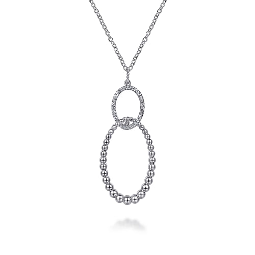 Gabriel & Co | 925 Sterling Silver Bujukan White Sapphire Circle Pendant Necklace