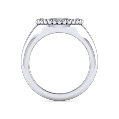 Gabriel & Co | 925 Sterling Silver Diamond Initial J Signet Ring