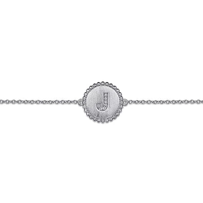 Gabriel & Co | 925 Sterling Sliver Diamond Bujukan Initial J Bracelet