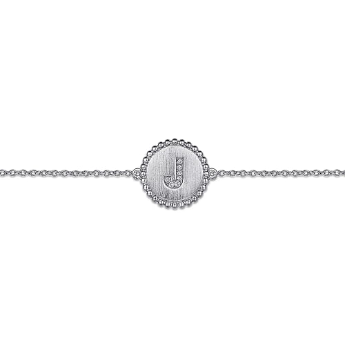 925 Sterling Sliver Diamond Bujukan Initial J Bracelet