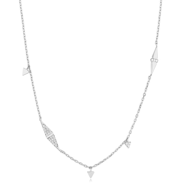 Silver Sparkle Geometric Necklace