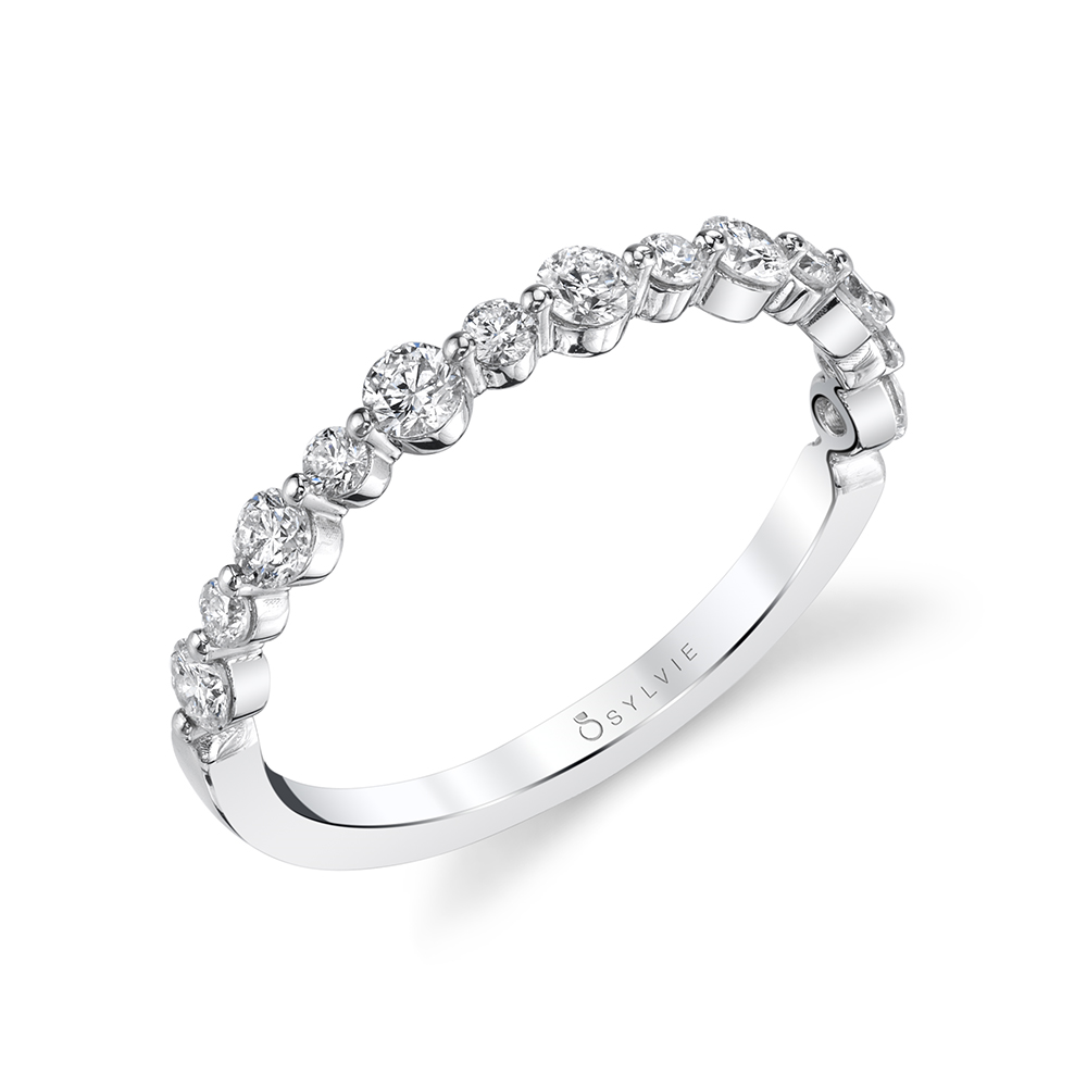 14K White Gold Classic 1 Prong Wedding Band