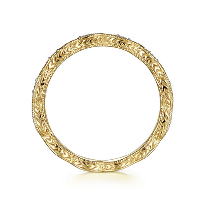 14K Yellow Gold Diamond Bujukan Marquise Station Ring