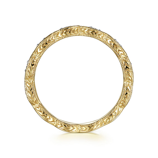 14K Yellow Gold Diamond Bujukan Marquise Station Ring