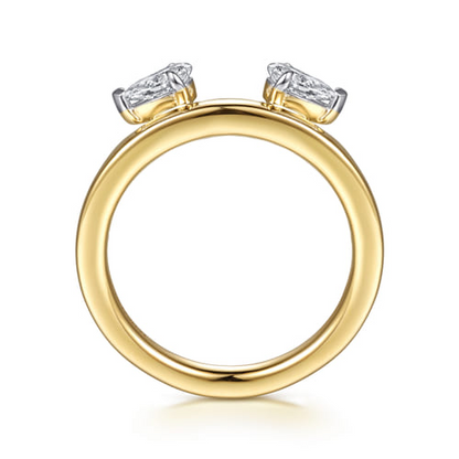 14K Yellow Gold Pear Diamond Enhancer (.38 CTW)