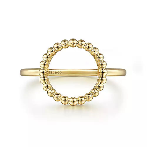 14K Yellow Plain Gold Bujukan Open Circle Ladies Ring
