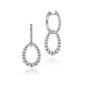 925 Sterling Silver Bujukan Huggie Drop Earrings