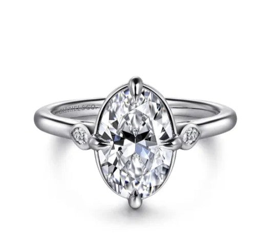 14K White Gold Diamond Engagement Ring Setting – Contemporary Collection