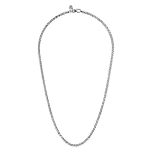 22" 925 Sterling Silver Solid Mens Wheat Chain Necklace