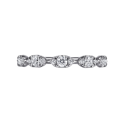 14K White Gold U-Setting Diamond Anniversary Band (.36 CTW)