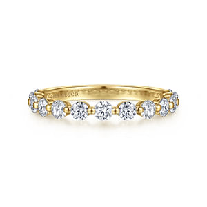 14K Yellow Gold Single Prong Diamond Anniversary Band