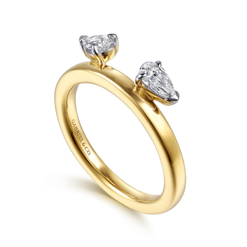 14K Yellow Gold Pear Diamond Enhancer (.38 CTW)