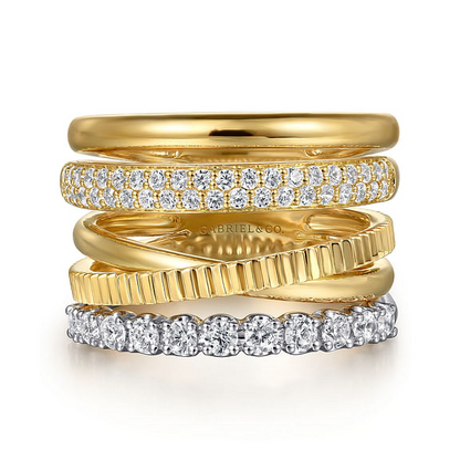 ladies dress rings gold Elegant 18k Yellow Gold Plated Rings Women Cubic Zirconia Wedding Rings Sz 6-10