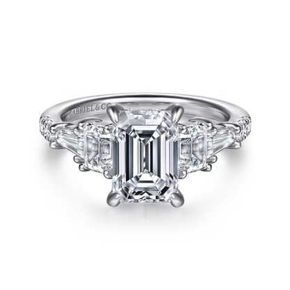 14K White Gold Diamond Engagement Ring Setting