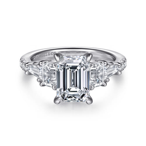 14K White Gold Diamond Engagement Ring Setting