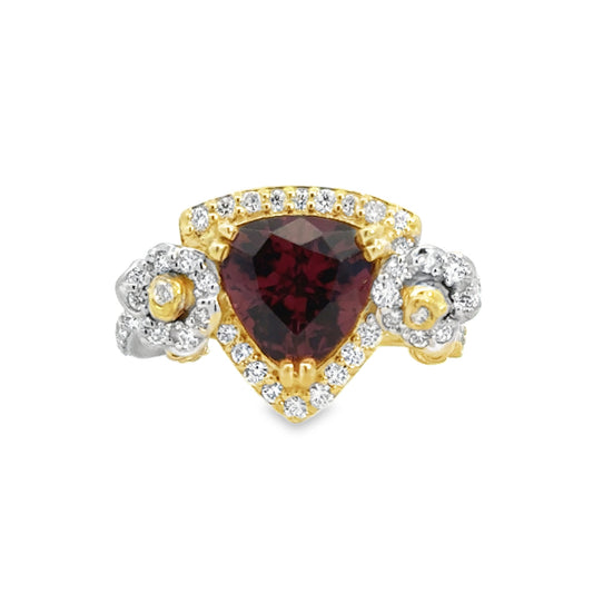 Kirkland Jewelry Estate | 18K Gold Diamond and Rubellite Tourmaline Ring