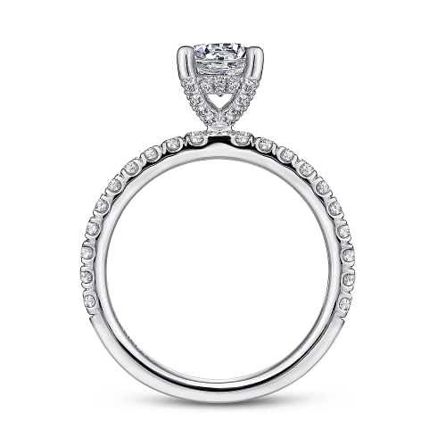 Amira - 14K White Gold Round Diamond Engagement Ring