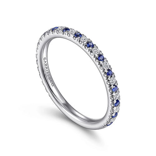 14K White Gold Sapphire and Diamond Engagement Ring | ER5351W44SA | Gabriel  & Co