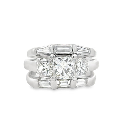 Kirkland Jewelry Estate | Platinum Princess Cut Wedding Set