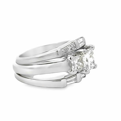 Kirkland Jewelry Estate | Platinum Princess Cut Wedding Set