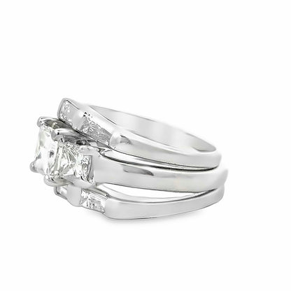 Kirkland Jewelry Estate | Platinum Princess Cut Wedding Set