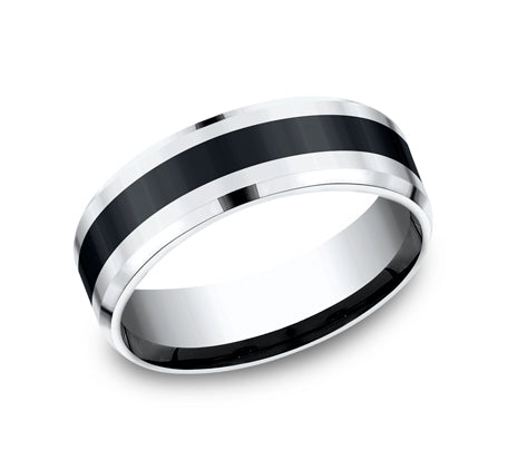 Benchmark | Cobalt Chrome with Ceramic Inlay Design Wedding Band