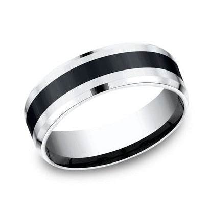 Black and Cobalt Chrome Wedding Band