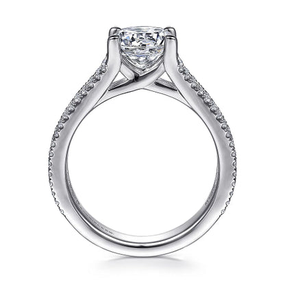 Gabriel & Co | Carver - 14K White Gold Round Diamond Channel Set Engagement Ring
