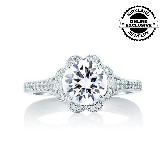 A. Jaffe | Deco Floral Halo Engagement Ring