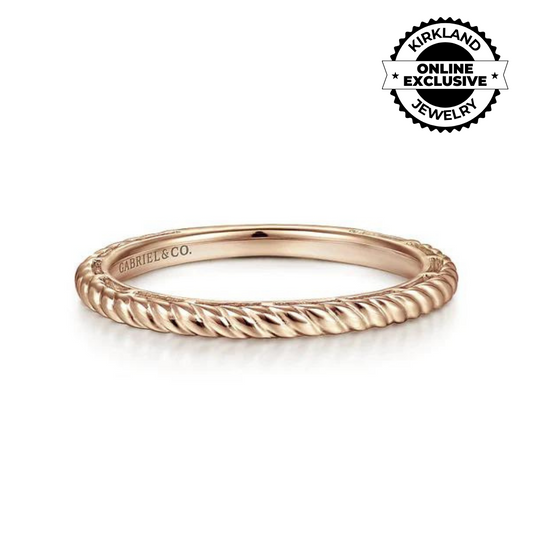 Gabriel & Co | 14K Rose Gold Twisted Rope Stackable Ring