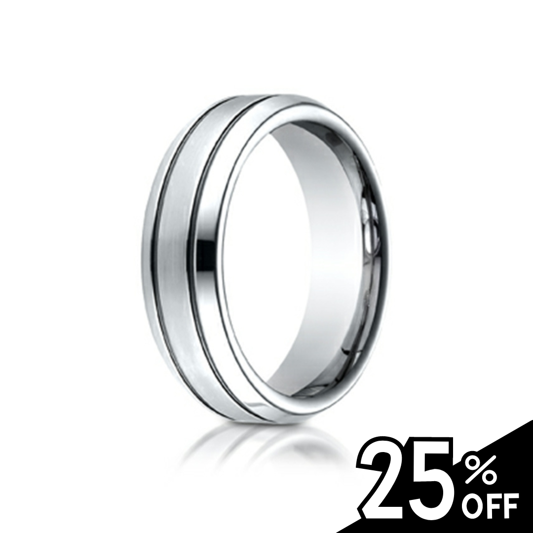 Comfort-Fit Cobalt Chrome Polished Wedding Band