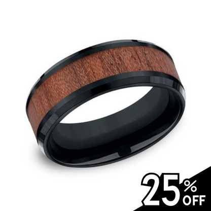 Comfort-Fit Black Cobalt Wedding Band