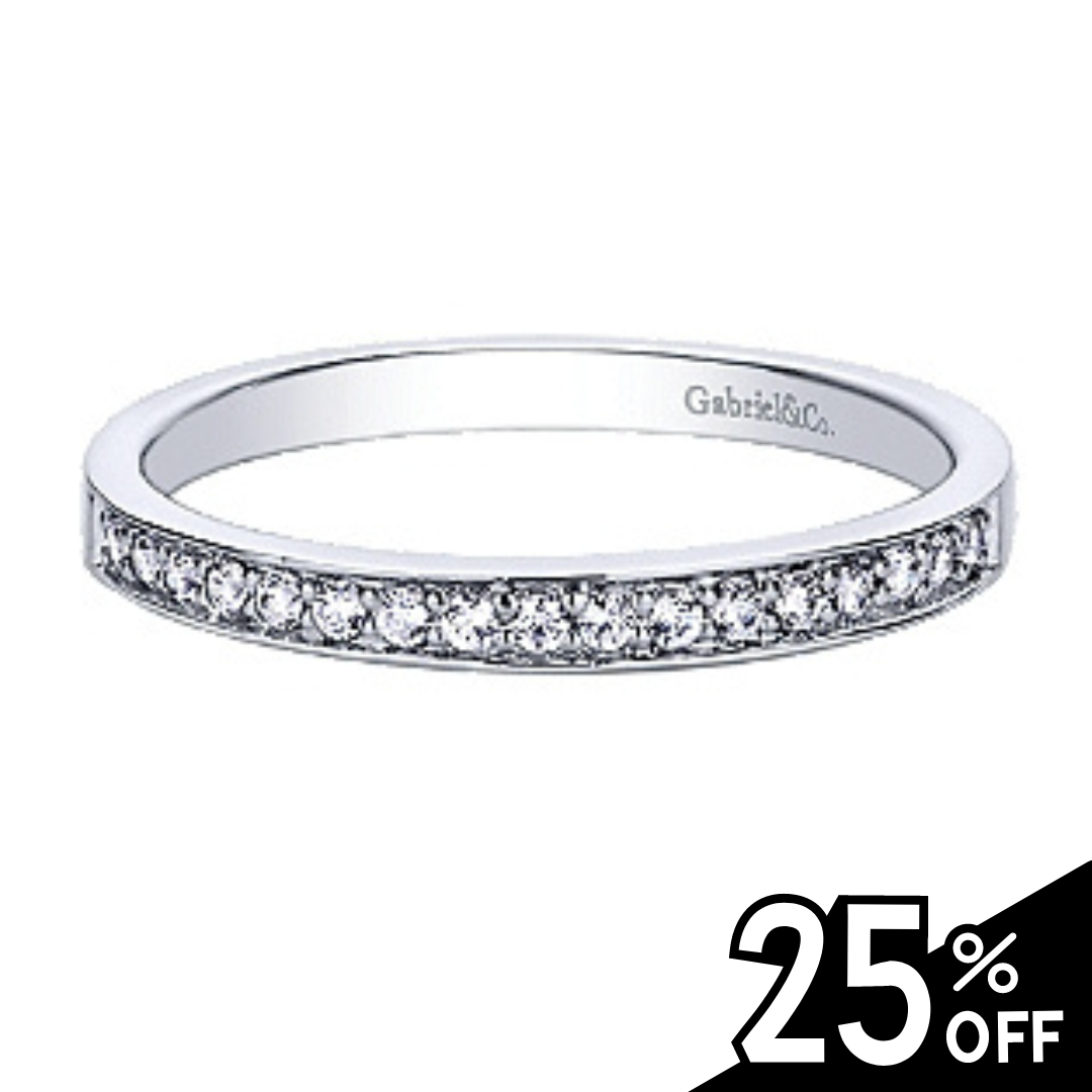 14K White Gold Diamond Wedding Band