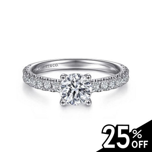 Amira - 14K White Gold Round Diamond Engagement Ring