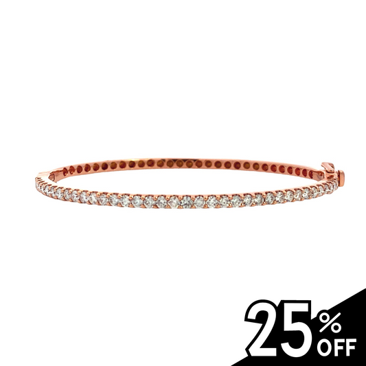 14K Rose Gold Diamond Tennis Bracelet - 1.48ct