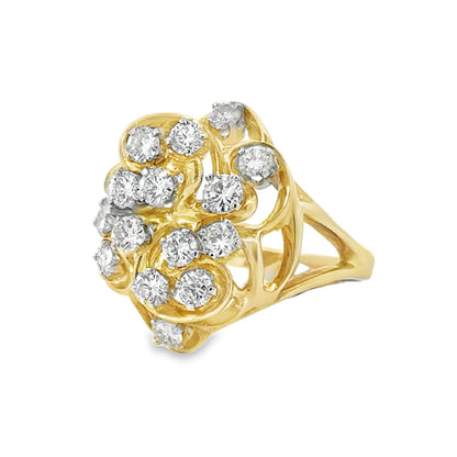 Kirkland Jewelry Estate | 14K Yellow Gold Vintage Diamond Cluster Ring